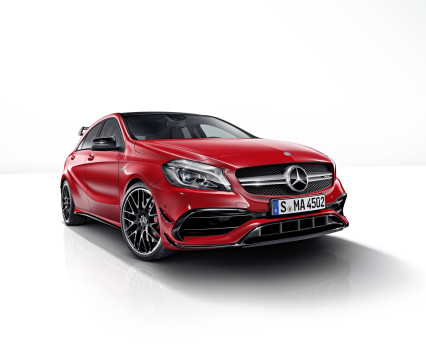 Mercedes-AMG A 45 4MATIC,jupiter rot, AMG Night-Paket, AMG Aerodynamik-Paket,jupiter red, AMG Night package, AMG Aerodynamics package